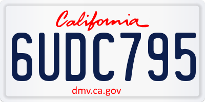 CA license plate 6UDC795