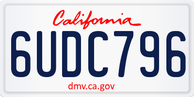 CA license plate 6UDC796