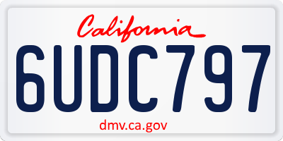 CA license plate 6UDC797