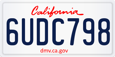 CA license plate 6UDC798