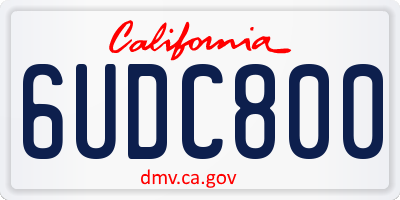 CA license plate 6UDC800