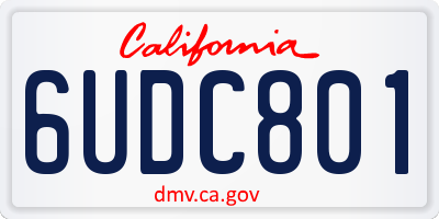 CA license plate 6UDC801