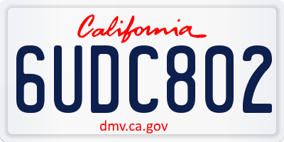 CA license plate 6UDC802
