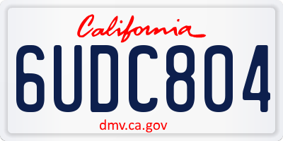CA license plate 6UDC804