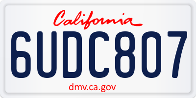 CA license plate 6UDC807