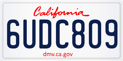 CA license plate 6UDC809