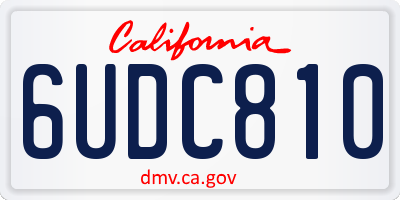 CA license plate 6UDC810