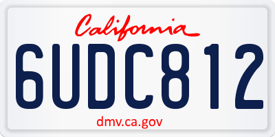 CA license plate 6UDC812