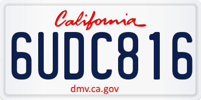 CA license plate 6UDC816