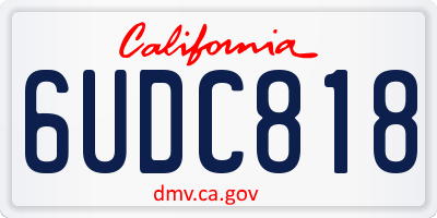 CA license plate 6UDC818
