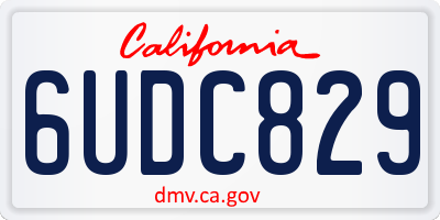 CA license plate 6UDC829