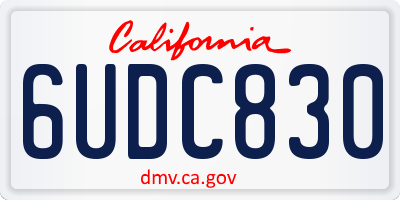 CA license plate 6UDC830