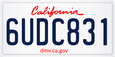 CA license plate 6UDC831