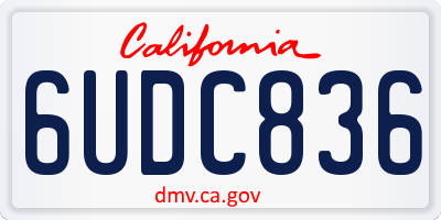 CA license plate 6UDC836