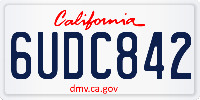 CA license plate 6UDC842