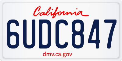 CA license plate 6UDC847