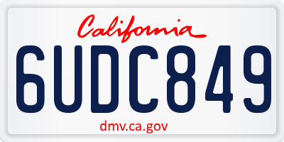 CA license plate 6UDC849