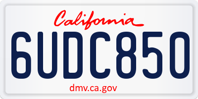 CA license plate 6UDC850