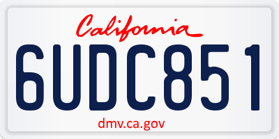 CA license plate 6UDC851