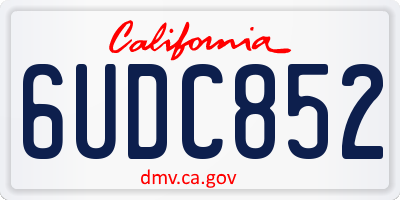 CA license plate 6UDC852