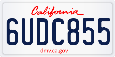 CA license plate 6UDC855