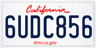 CA license plate 6UDC856