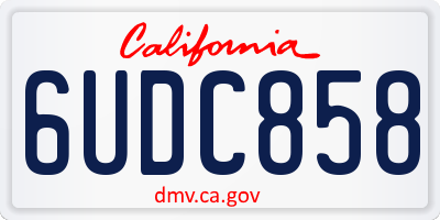 CA license plate 6UDC858