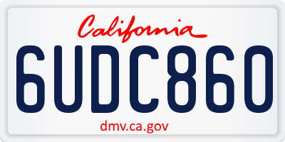 CA license plate 6UDC860
