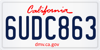 CA license plate 6UDC863