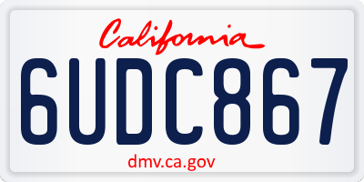 CA license plate 6UDC867