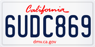 CA license plate 6UDC869
