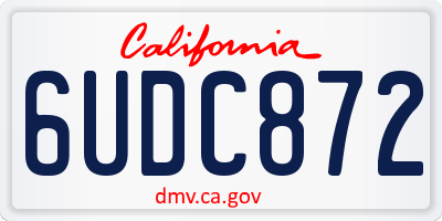 CA license plate 6UDC872