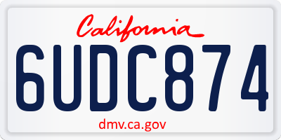 CA license plate 6UDC874