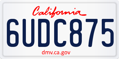 CA license plate 6UDC875