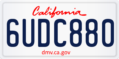 CA license plate 6UDC880