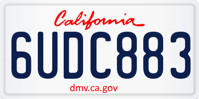 CA license plate 6UDC883