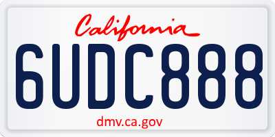 CA license plate 6UDC888