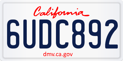 CA license plate 6UDC892