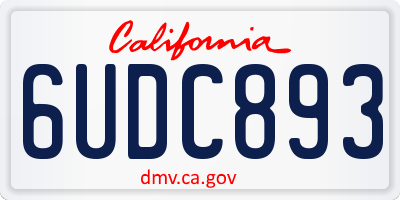 CA license plate 6UDC893
