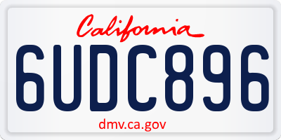 CA license plate 6UDC896