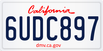 CA license plate 6UDC897