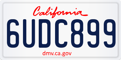 CA license plate 6UDC899