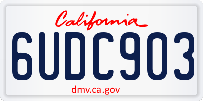 CA license plate 6UDC903
