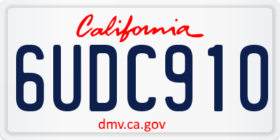 CA license plate 6UDC910