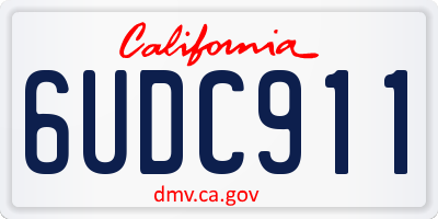 CA license plate 6UDC911