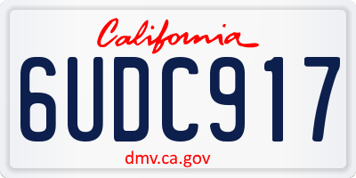 CA license plate 6UDC917