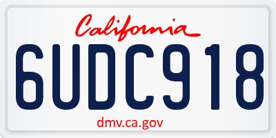 CA license plate 6UDC918