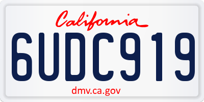 CA license plate 6UDC919