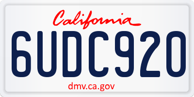 CA license plate 6UDC920