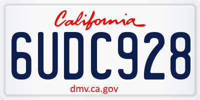 CA license plate 6UDC928